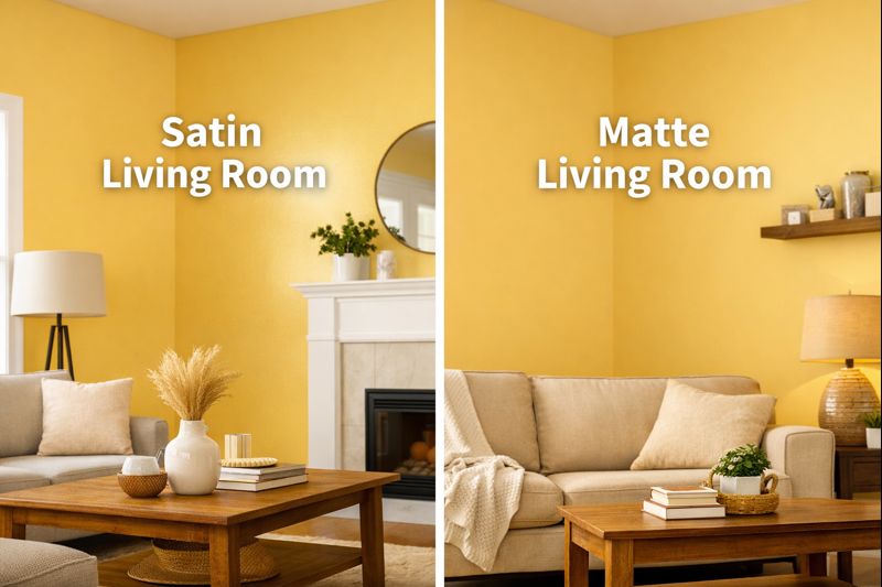 satin paint vs. matte paint